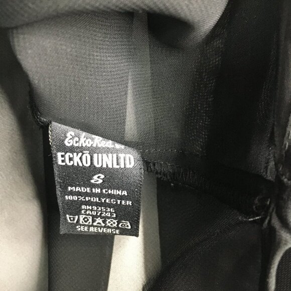 Ecko Unltd Black Button Down Open Back Sheer Blouse Top Size S - Picture 9 of 10